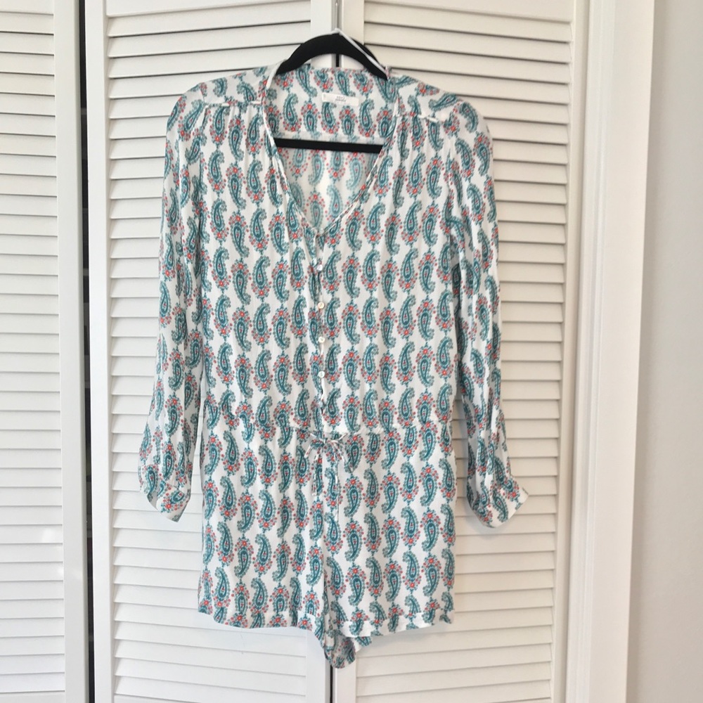 Mango Romper turq/red paisley, XS